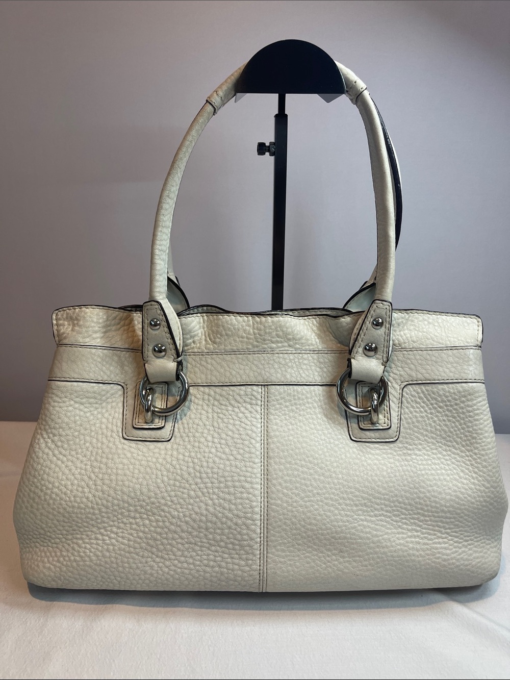 Coach G1085-F14686 Penelope Crème Pebbled Leather Tote/Shoulder Bag Ivory Cream - Picture 4 of 14